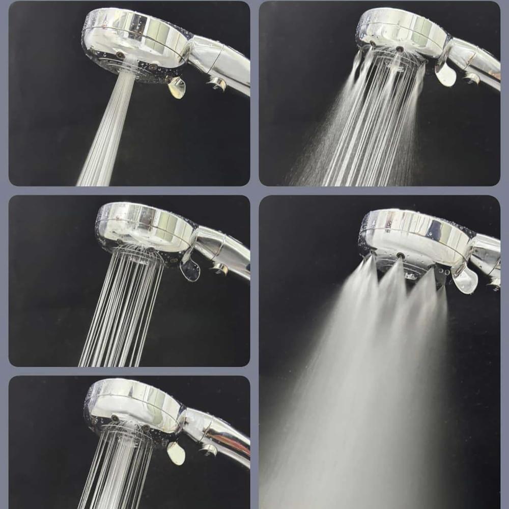 Nano Bubble Shower Head, 5 Modes, Beautiful Skin/Moisturizing, Water Saving, Increased Pressure, Stop At Hand, Compatible with Low Comes 4 Adapters