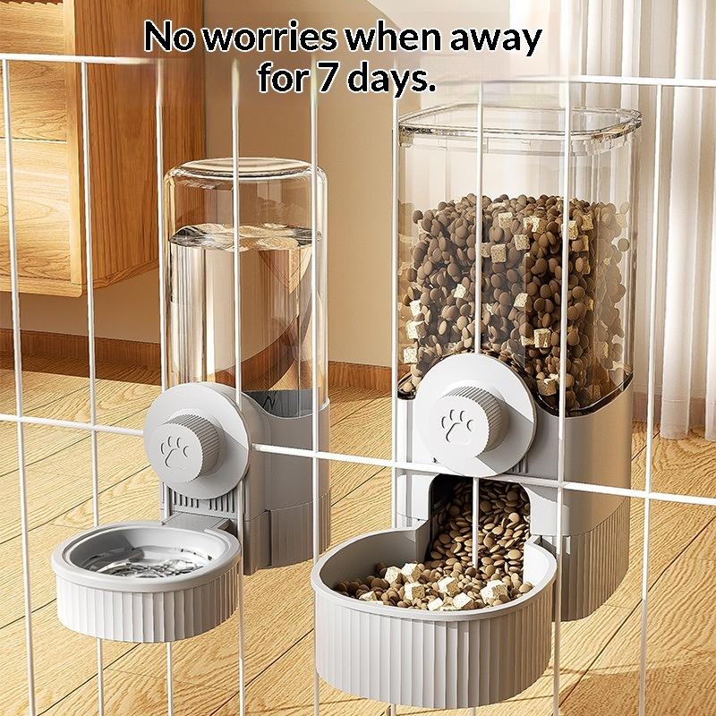 Pet Cage Hanging Water Dispenser Cat Dog Automatic Water Fountain Feeder Cage Pet Food Bowl