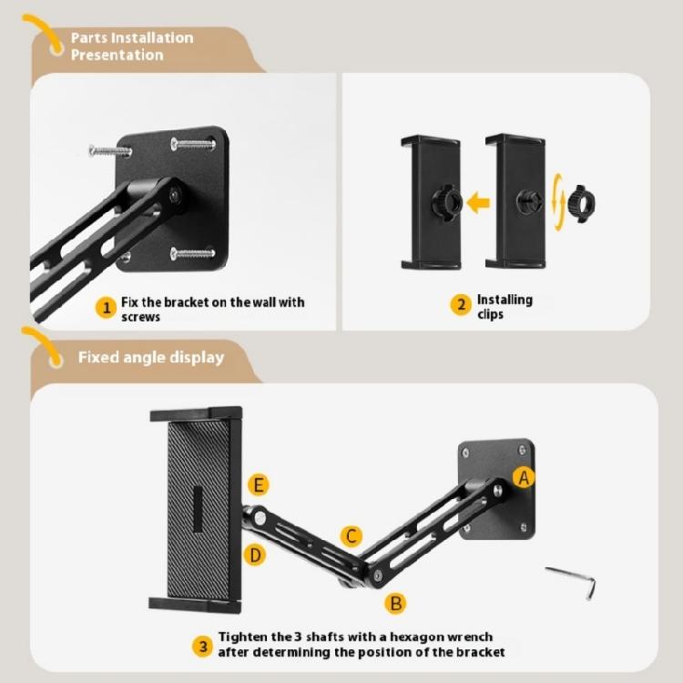 Einfache Installation Korrosionsbeständiger Wandhalter Ständer Aluminiumlegierung Halterung Für 4,7-13,5 Zoll Smartphones Tablets