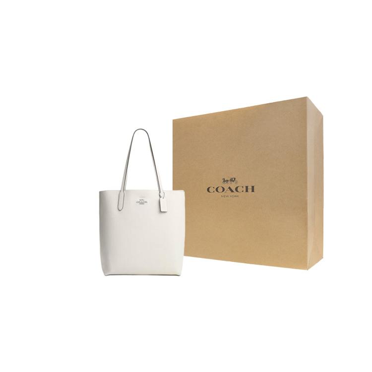 COACH Double Sided Leather Handbag, Shoulder Bag Large Women's White CP037-SVHA