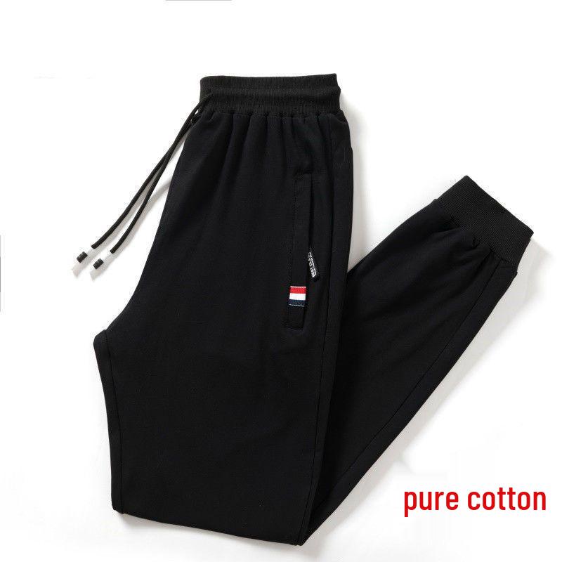 Pánské podzimní/zimní zateplené bavlněné tepláky s rovnými nohavicemi - Volný střih, nadměrná velikost, ležérní kalhoty