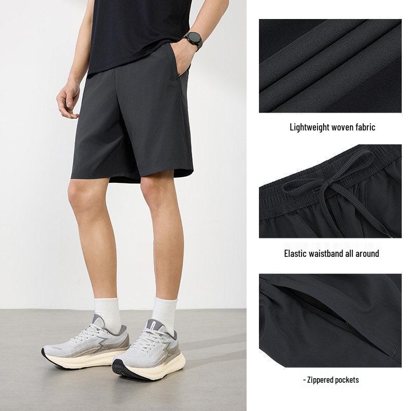 361 Men s Quick-Dry Sports Shorts, Breathable Ice Silk, Loose Fit, Casual Five-Point Running Pants S