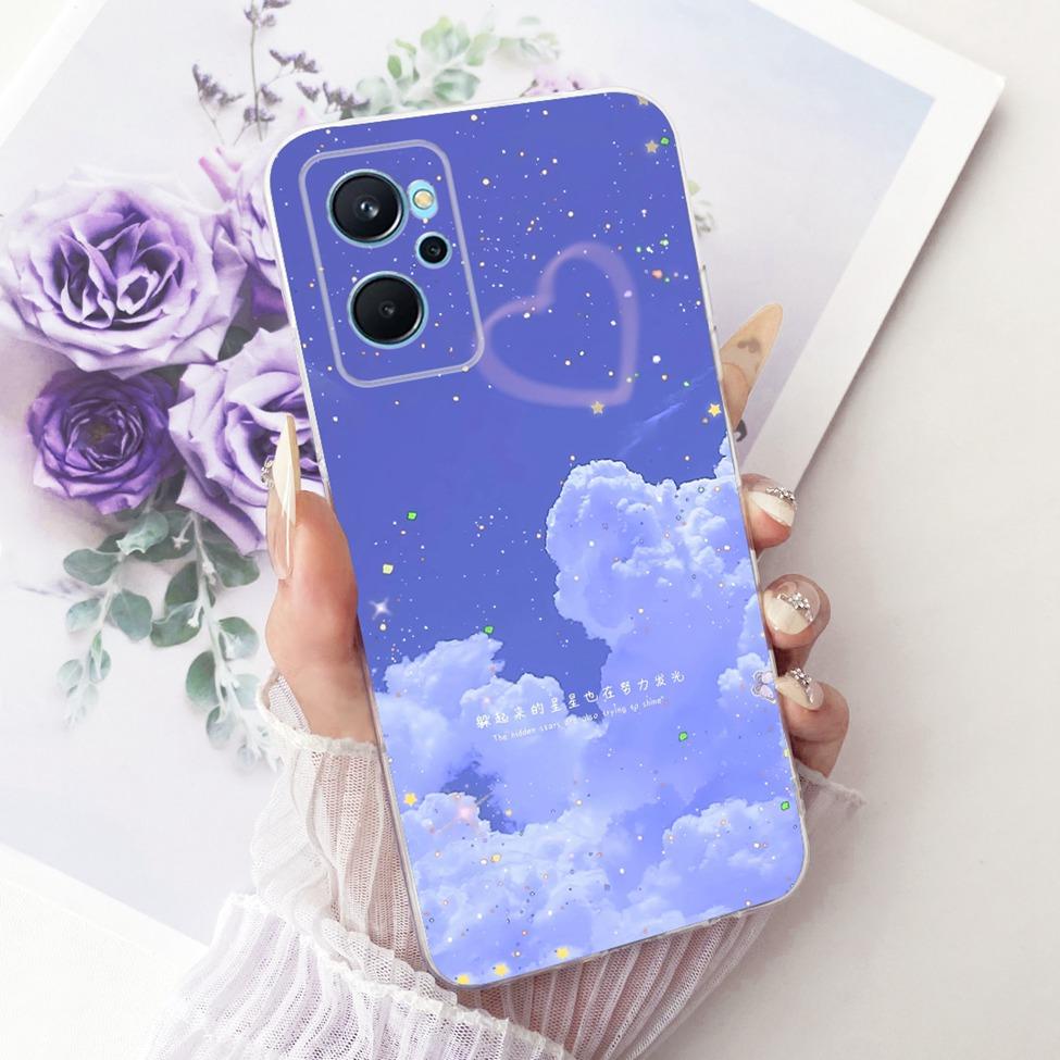 For Realme 9i 4G Case RMX3491 Transparent Cute Cat Fashion Butterfly Funny Painted Casing For Real me 9i 4G Cover
