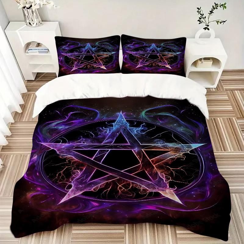 3pcs Witchcraft Symbol Bedding Set, Includes Without Pillow Inserts, Soft Comfortable Bedding Set,All-Season Use a0924041