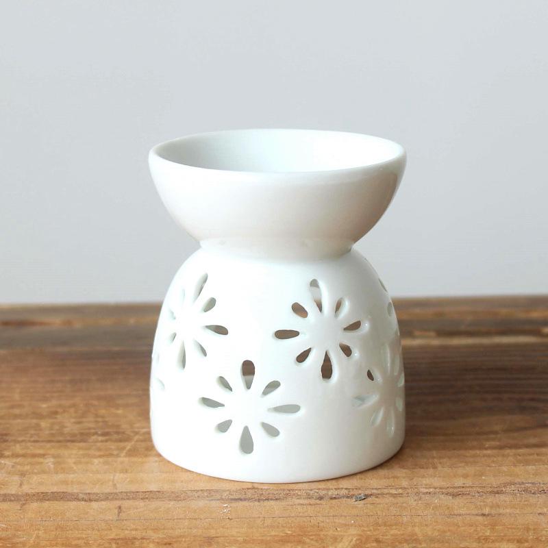 Ceramic Aromatherapy Furnace with Creative Hollow Design and Candleholder Styles 0794