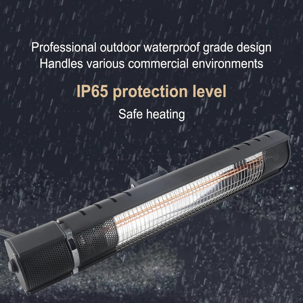 Electric Outdoor Heater with Remote Control 3 Speed IP65 Infrared Patio Heater for Restaurant Backyard