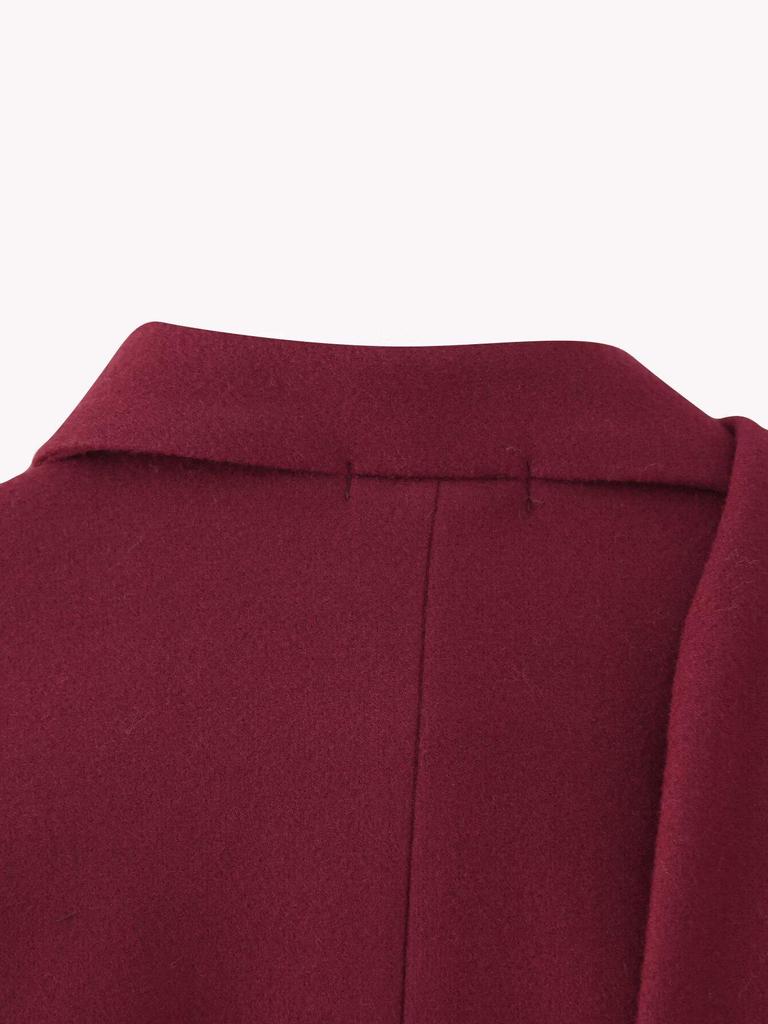 Women's European & American Scarf Collar Wool Coat.