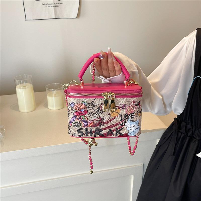 

Премиальная сумка-ведро с принтом, новая модная женская сумка, сумка для ланч-бокса, контрастный цвет, сумка через плечо на одно плечо, сумка, женщина 9cm*12cm*18cm