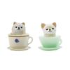Cute Simulation Teacup Cat and Dog Mini Animal Miniature Landscape Decoration Garden Bonsai Decoration Gift Toy Cake decoration Figure
