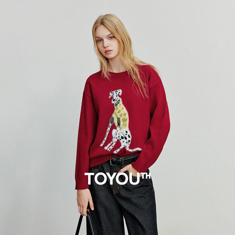 

Chuyu Women s Illustrator Dog Print Sweater M