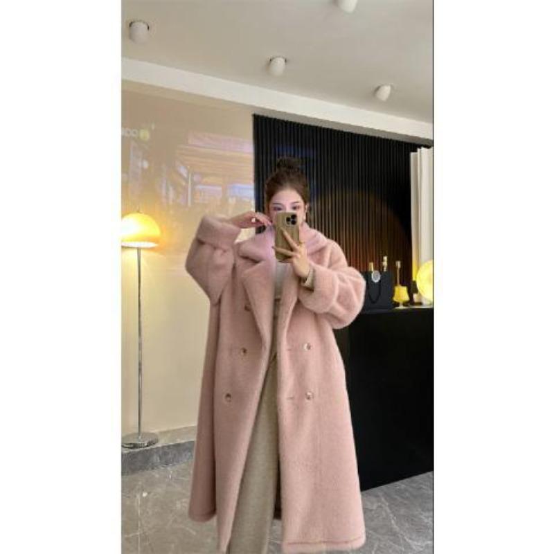 2 Autumn and winter thickened and lengthened suit collar coat imitation mink plush imitation fur jacket women's clothing plus cotton tide