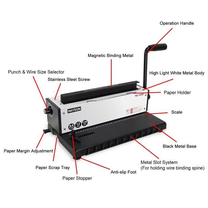 Relieuse - rayson - 10319482 - manuelle Lochung - Kapazität 10 Blatt - Bindung 120 Blatt