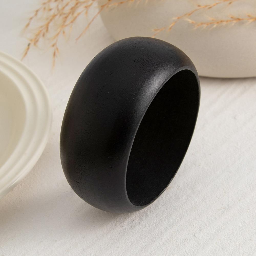 Hip Hop Exaggerate Bangles Geometric Wood Hand Ring Unique Chunky Bracelets Women  Men