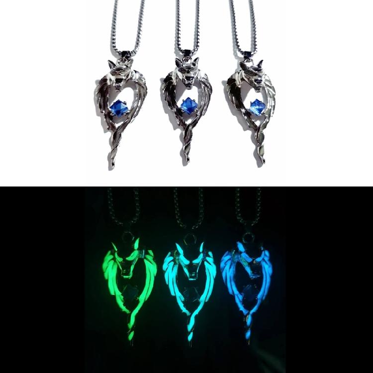 Luminous Wolf Totem Pendant Necklace Animal Long Necklace Hiphop Jewelry