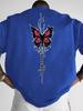 Summer Unisexs Butterfly Print 100 Pure Cotton Round Neck Tshirt Unisex Daily Sports And Leisure Breathable Short Sleeved Shirt