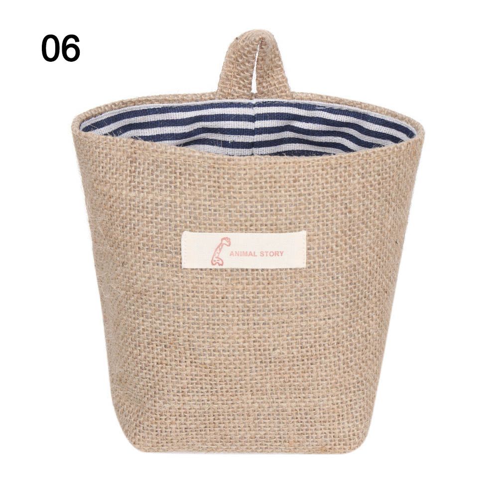 

Декор для дома Корзина для игрушек Органайзер Корзина для хранения Подвесной карман Льняная сумка для хранения Коробка для хранения 6