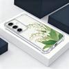 Blue Purple Flower Case For Samsung Galaxy S26 S25 S24 Ultra S23 S22 Plus S21 FE A54 A15 A25 A35 A55 A16 A26 A36 A56 A17 A37 A57 5G Clear Soft Cover