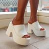 Summer Women Sandals Solid Large Size Platform Wedge Heel High Heel Open Toe Sexy Style Sandalias Mujer Elegant Summer Sandals