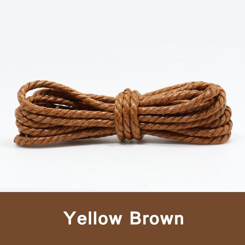 1 Paar Veters Casual Leren Veters Gewaxte Ronde Schoenveters Schoenveter Sportschoenen Koorden Touwen 60/90/120/150CM P-4 120cm brown