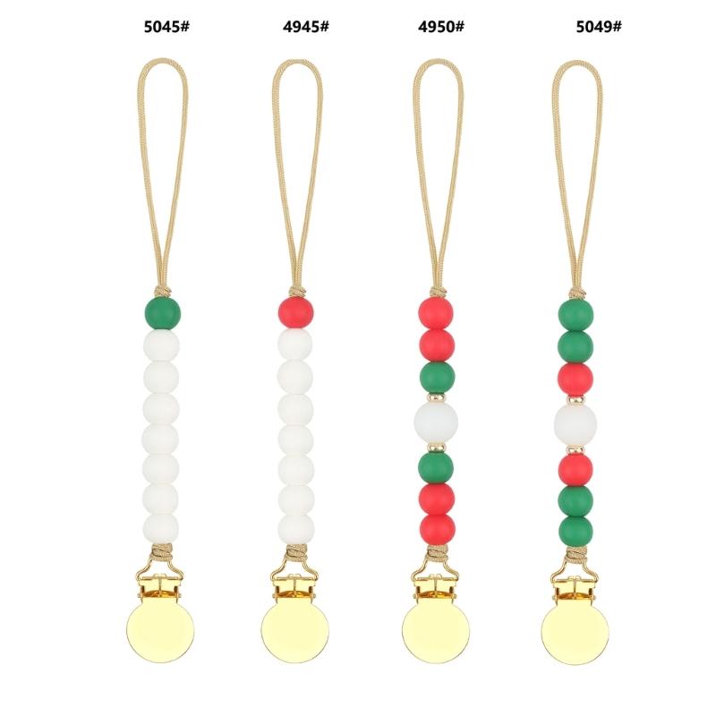 Pacifier Chain Baby Shower Gift Silicone Bead Bohemian Style Baby Girls Boys Pacifier Clip Pacifier Holder Strap