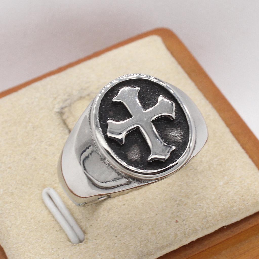 2026 Jewelry, European and American Personalized Retro Cross Men's Jewelry Exquisite Accessory Ring