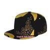Casquette de baseball pour hommes et femmes, Motif floral abstrait avec accents dorés, Visière snapback réglable, Design à sommet plat - Convient