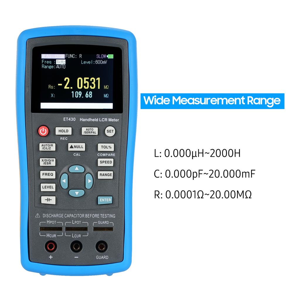 Multimeter, Capacitance Inductance Capacitance Meter LCD Voltage Meter Et430 Capacitance Meter for AC, Voltage Msurements