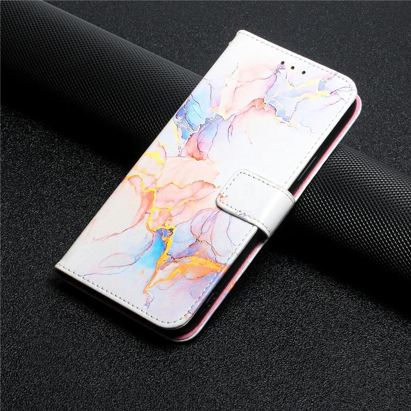 Marble Leather Wallet Case for Xiaomi Mi 11 Ultra 11Lite 5G NE 11T 10T Pro 9 Lite CC9e A3 Magnetic Card Slots Holder Phone Cases