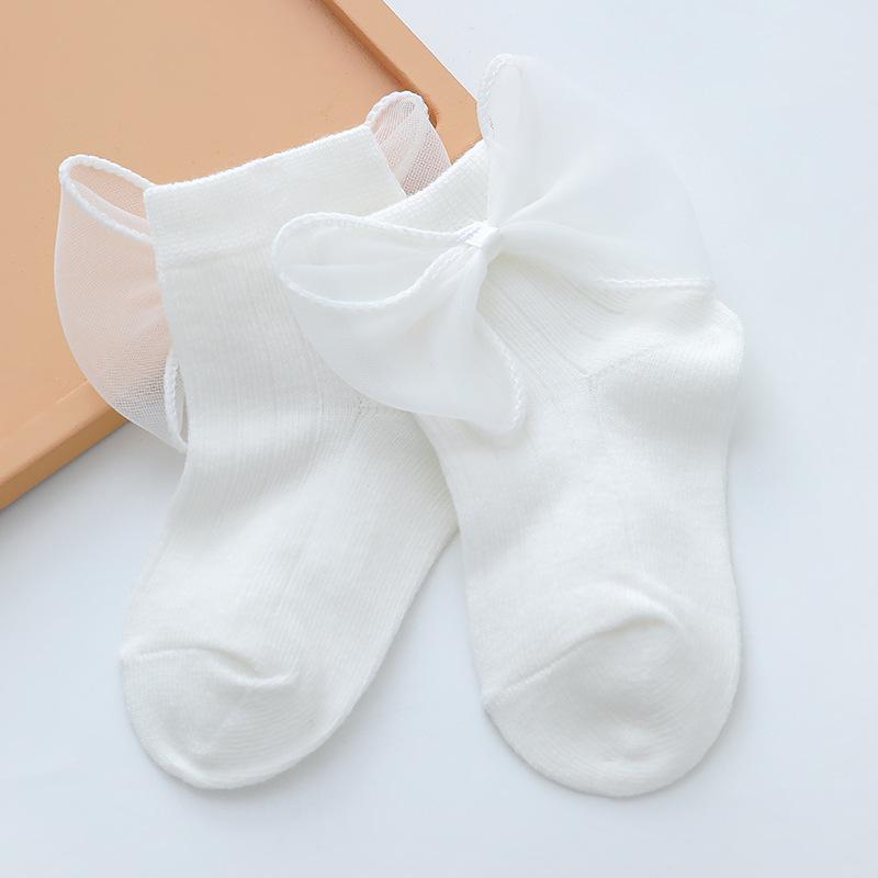 

Носки принцессы с кружевным бантом в корейском стиле для малышей - хлопковые кружевные носки для фотосессий девочек 1-2 years белый