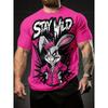 Versatile Men's Animal Print Short Sleeve Fashion Simple Top Casual Loose T-Shirt Crew Neck T-Shirts Men’s
