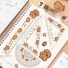 4Pcs Cute Capybara Acrylic Ruler Set – Transparent Drawing & Office Measuring Tools with 30-60-90 Triangle, Kawaii Stationery for Teens