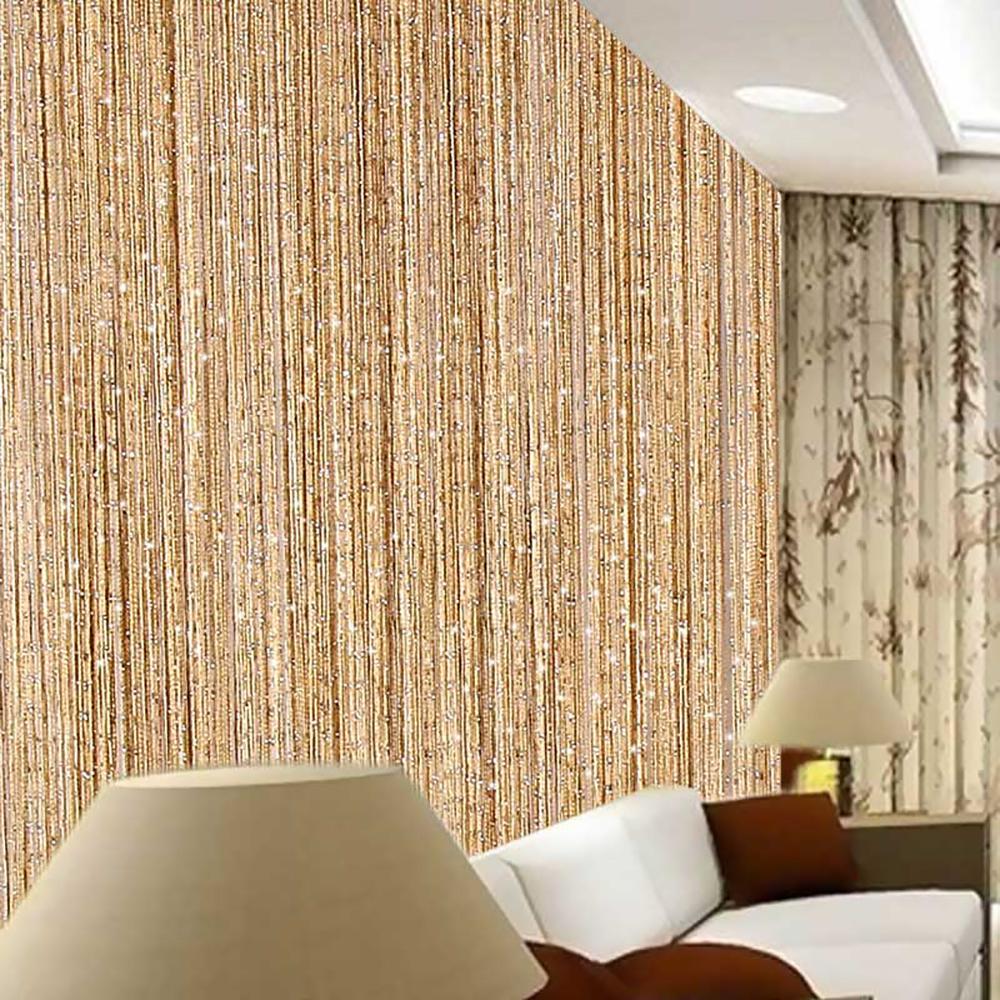 Glitter Door String Curtain Room Divider Blind Silver Ribbon Shiny Tassel Flash Line Curtain for Wedding Party Window Decoration
