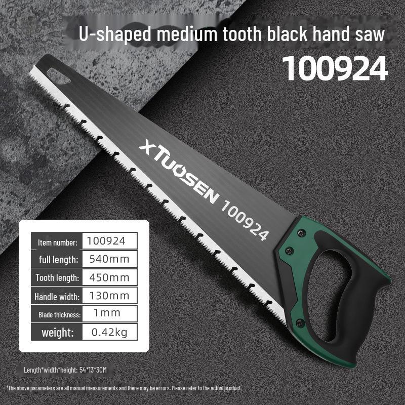 

Многофункциональная ручная пила Tuosen для деревообработки, садоводства и использования на открытом воздухе U-shaped medium tooth чёрный