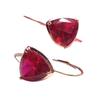 Exquisite Russian 585 Purple Gold Luxury Triangle Egg Surface Redstone Earrings Rose Gold Plated Femininity Earrings