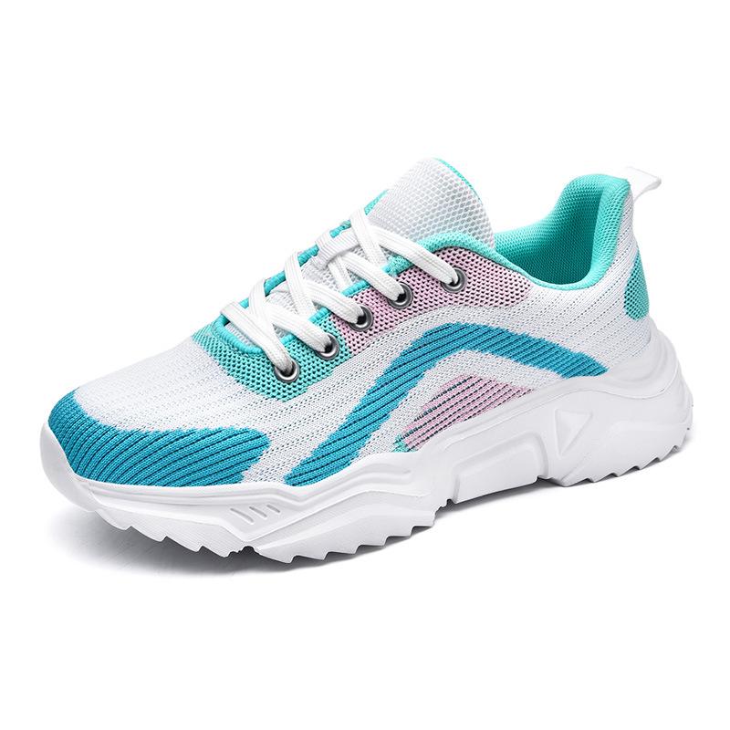 

2025 new flying woven women s shoes fashion sports casual shoes flying woven mesh breathable non-slip running shoes dad shoes 41