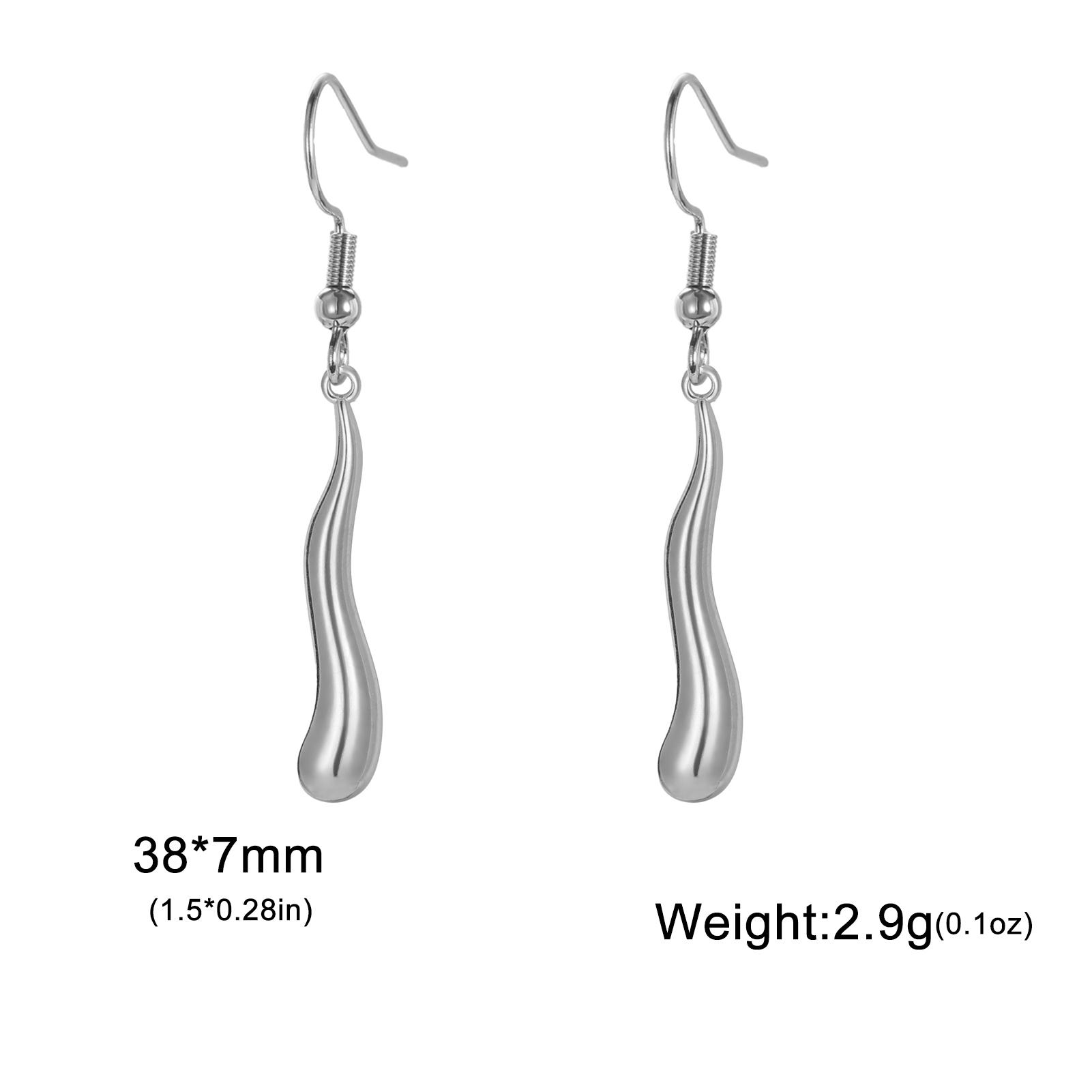 

Teamer Fashion Geometric Long Waterdrop Big Circle Dangle Earrings Minimalist Stainless Steel Street Office Women s Jewelry