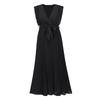 Strand Schlank Sexy Rüschenärmel Chiffon Plissee Einfarbig Kleider