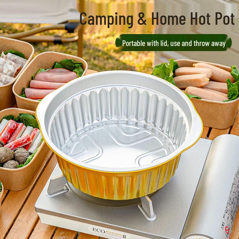 ZISIZ Disposable Tin Foil Hot Pot Set