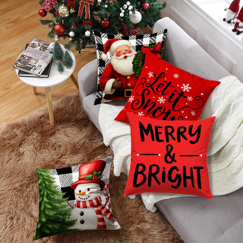 New Santa Claus/Snowman Element Pillow Print Festive Festive Warm Decorative Sofa Lumbar Cushion Pillow
