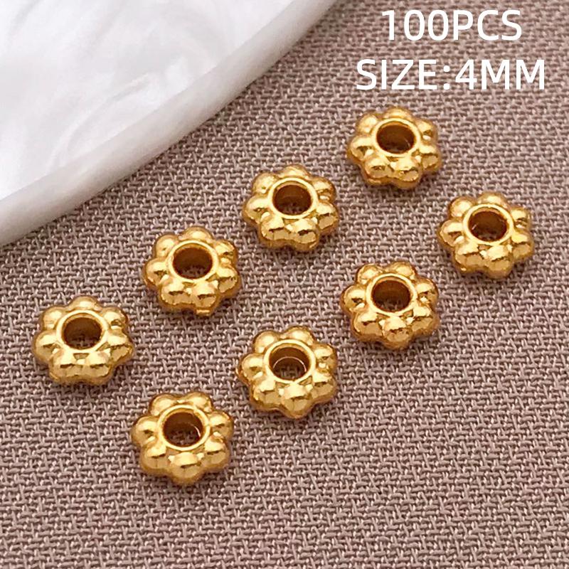 10-100Pcs Stainless Steel Gold Spacer Beads For Bracelet Jewelry Making Diy Flat Round Loose Beads Handmade Jewelry Supplies Cra