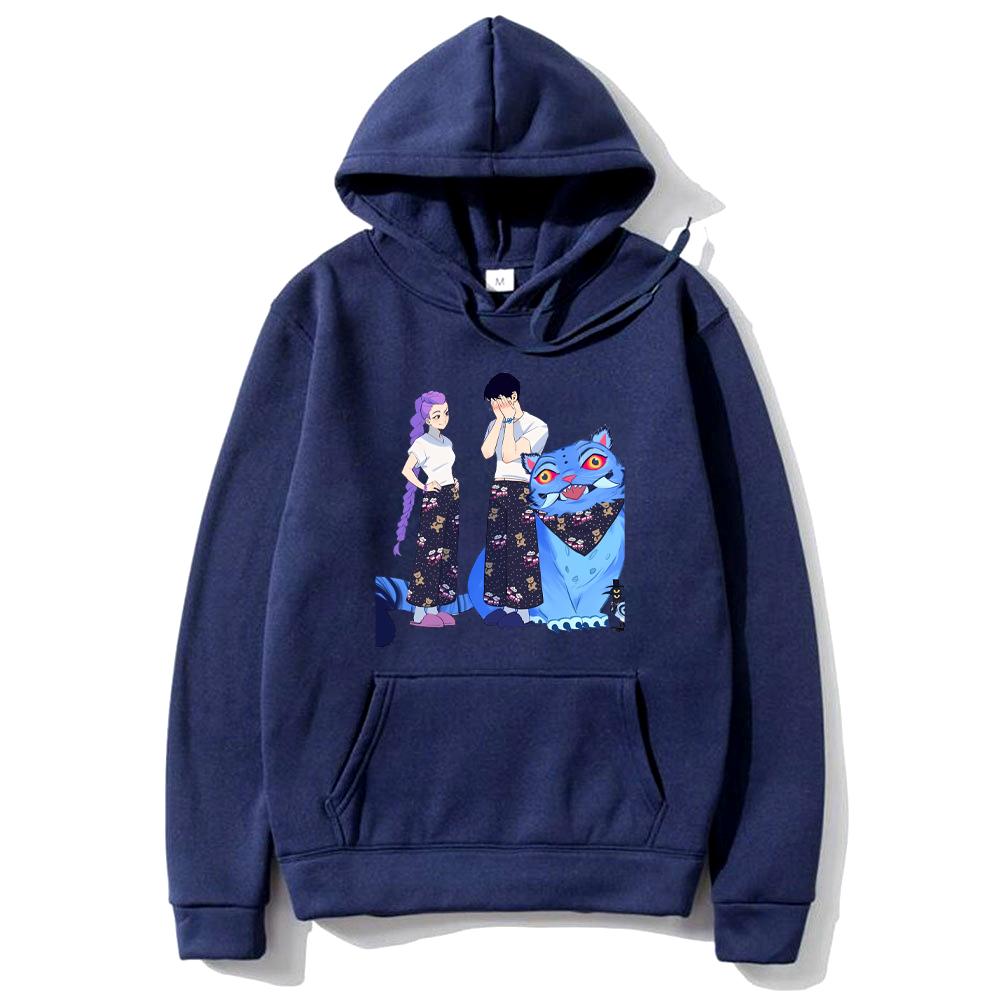 KPop Demon Hunters Derpy Tiger Graphics Hoodie Men Women Cute Kawaii Sportswear Vintage Fleece Fashion Long Sleeve