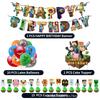Minecraft-Themed Aluminum Foil Balloon Set: Kid's Birthday Decor with Pull Flags & Number Combination