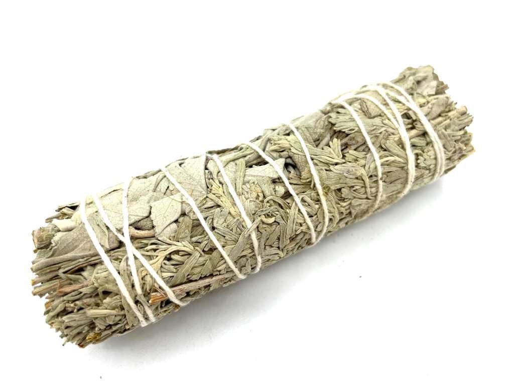 White Sage Smudge Stick With Blue Sage 10cm