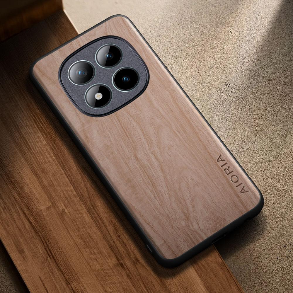 For Xiaomi Redmi Note 15 14 Pro Plus Case Capa Coque Stylish Premium Wooden Pattern Pu Leather Phone Cover Funda