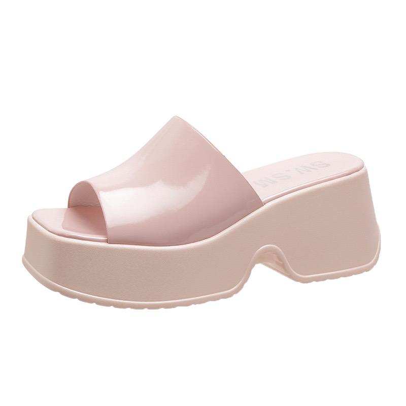 Fashion Summer Women's Slippers Fashion Platform Sandals Luxury Leather Casual Slippers High-heele Slippers for Women Open Toe Sandalias