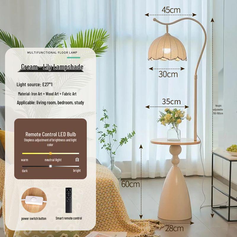 French Floor Lamp: Internet Celebrity Style for Living Room, Bedroom, or Sofa Side; Integrated Atmosphere Lighting.