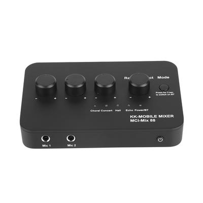 Digital Audio Mixer AUX IN/OUT BT Connection Dual Mic Inputs Digital Audio Sound Karaoke Machine for Karaoke Smart TV PC Speaker