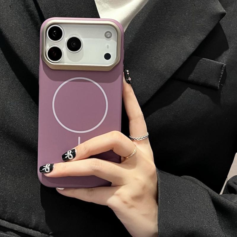 Minimalist Orange Slim Magnetic Case For For Iphone 13 12 14 1 16 17 Pro Max Plus 17E E Air for Shockproof Cover Funda
