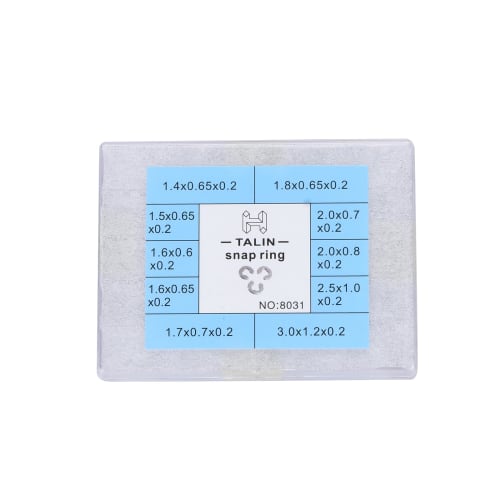2023 150Pcs Assorted 10 Sizes Chronograph Watch Pusher Button Clips Circlip Snap Ring with Plastic Box