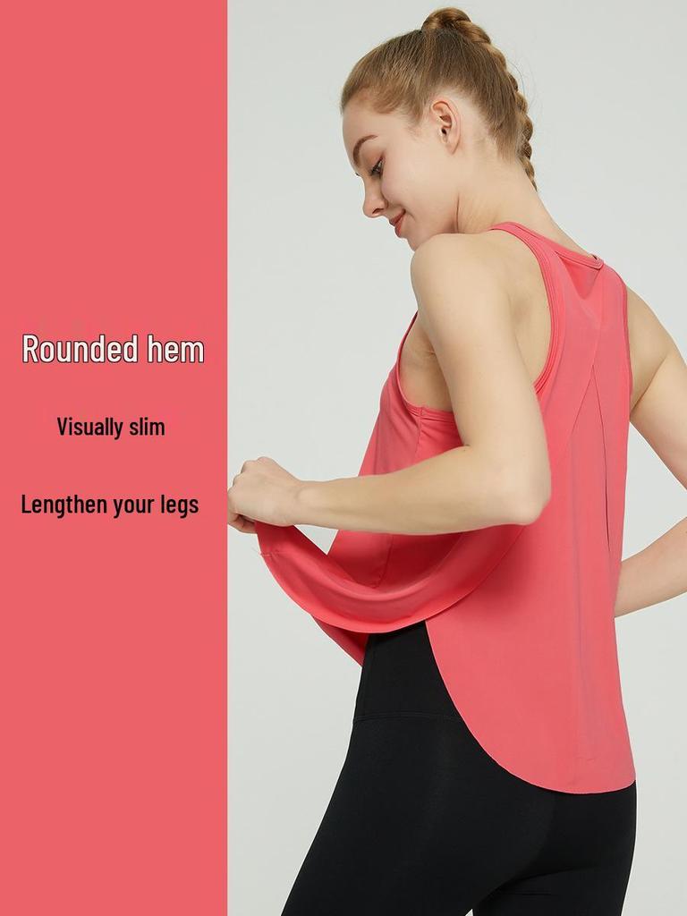 Women's Sleeveless Racerback Swallowtail Sports Vest - Fitness & Yoga Cover-up
